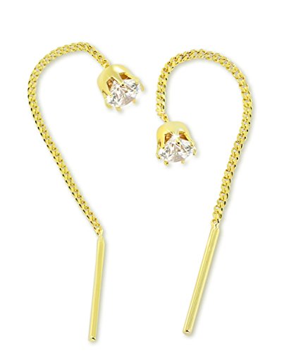Preisvergleich Produktbild VASCAYA Damen Ohrdurchzieher Ohrring Gold 333 Zirkonia weiß Krappen Geschenk