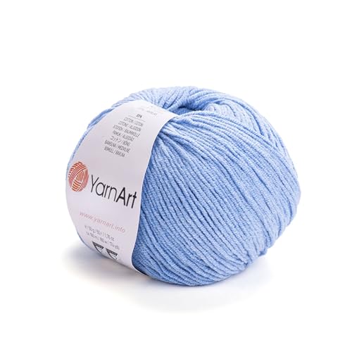 YarnArt Soft Cotton Acrylic Blend Yarn - for Amigurumi Crochet and Knitting DK Weight All-Season Craft Yarn for Kids and Adults Garments Baby Items and Accessories 160 m/50 g Pack of 4 (15/1)