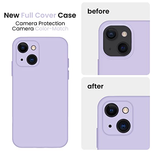 Image of FireNova Designed for iPhone 13 Case, Silicone Upgraded [Camera Protection] Phone Case, Soft Anti-Scratch Microfiber Lining Inside, 6.1 inch, Clove Purple