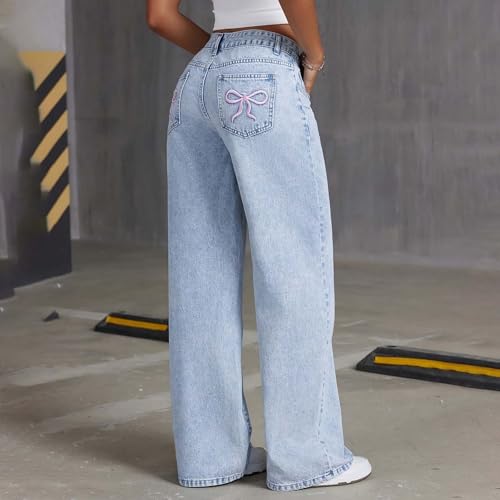 Jean extensible confortable pour adolescente coupe haute et jambe large - 7