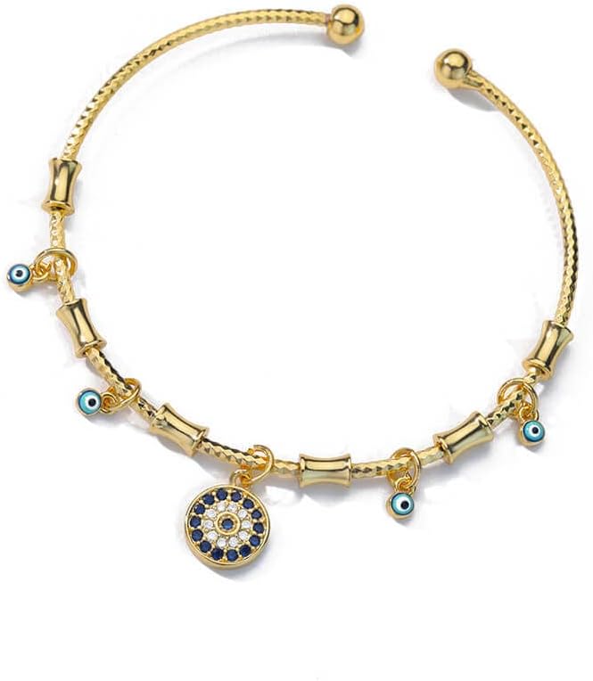 Fatima Hamsa Hand Evil Eye Bracelets for Women Good Luck Cuff Wrap Bangle Protection Bracelet