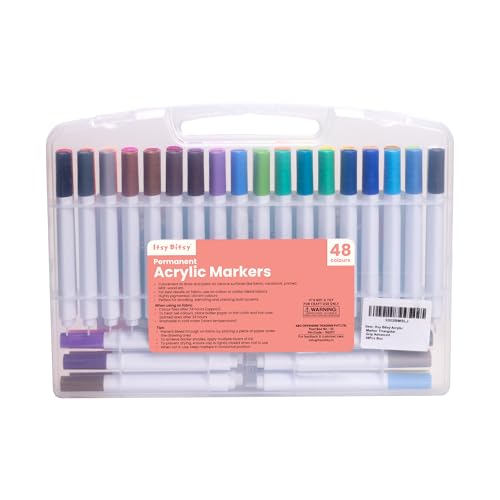 Image of Itsy Bitsy Acrylic Marker Set Triangular Grip Advanced 48 Pcs Box | Water-Based Paint Pens for Rock, Glass, Wood, Fabric, Canvas, DIY Craft & Art