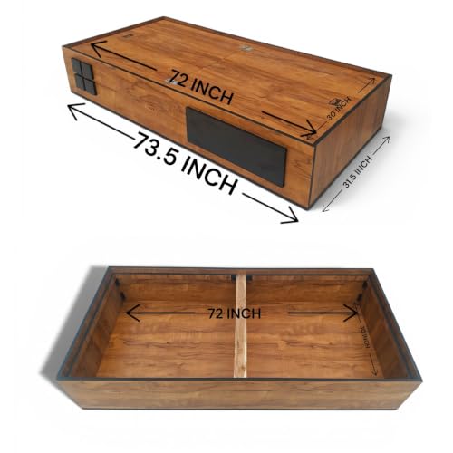 Image of Single Bed Diwan with Storage, Engineered Wood Setti Palang for Home, Hostel & PG | Pre-Assembled Ready to Use | Fits Mattress 72x30 Inch - Brown