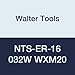 Walter Tools NTS-ER-16 032W WXM20 Carbide NTS Threading Inserts, External Thread, Full Profile, Whitworth (Pack of 10)