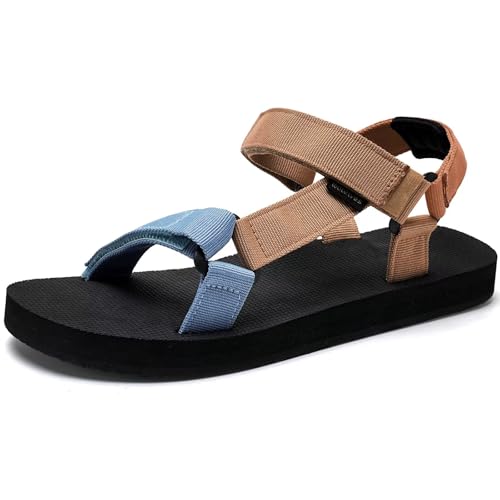 WateLves Men's Sandals Hiking-Sport-Sandals with Adjustable Webbing Lightweight Water-Athletic-Beach-Sandals for Walking-Fishing-Travel-Trekking-Camping