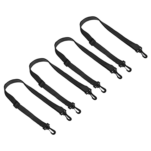 Image of PATIKIL 20mmx1.1m Replacement Shoulder Strap, 4 Pack Adjustable Swivel Clips Hooks Buckle Slide Crossbody Bag Belt for Water Bottle Carrier Sling, Black