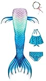 cola de sirena tejida bebe  Traje de baño de niña de Cola de Sirena de 3 Piezas Bikini de Cola de Sirena para Nadar Enviar guirnaldas, Cola de Sirena bebé.