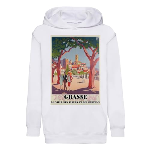 Sweat Grasse France enfant cadeau original hoodie style affiche vintage 30