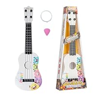 Ukulele for Kids Guitar 42 cm Toy Guitar with 4 Adjustable Strings Kids Musical Instruments Mini Children Musical Instrument Educational Learning Toy for Toddlers Boys Girls (White)