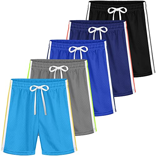 Photo 1 of 5 Pack Toddler Kids Boys' Mesh Shorts Quick Dry Athletic Shorts with Drawstring Boys Basketball Running Shorts