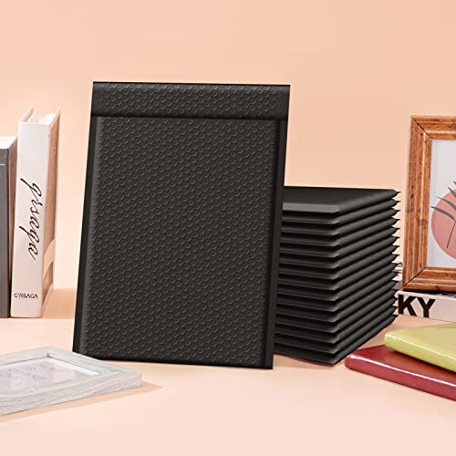 Image of Fuxury 100 Pack Bubble Mailers 10.5x16 Inch, Self Seal Padded Envelopes Waterproof Mailing Envelopes, Padded Mailers, Shipping Bags for Packaging, Small Business Large #5, Black