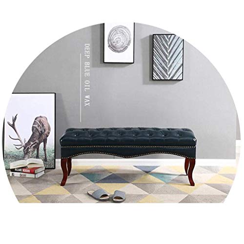Sofá banco de diseño nordico en azul oscuro de 80cm para salones 2