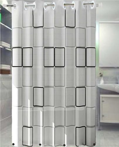 PEVA Shower Curtain Liner Curtain Waterproof No Hook Needed Shower Curtain for Bathroom,72