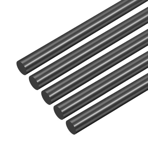 Image of uxcell 10 Pcs Black Plastic Rods 8 x 250mm ABS Styrene Round Stick Round Solid Bar DIY Model for DIY Toys Building Making Architectural Model Making