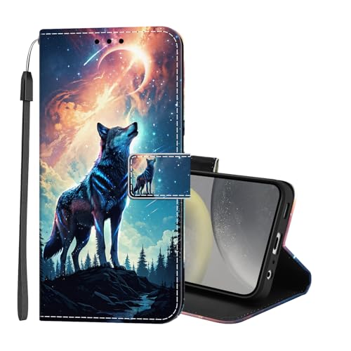 Lonrapa Coque pour Samsung Galaxy A36 5G Coloré Motif Etui Portefeuille Protection Housse en PU Cuir à Rabat Flip Case Antichoc Cover avec Porte Carte Coque...