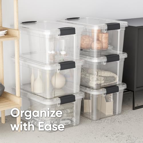Image of Superio 14.7 Quart Clear Plastic Storage Boxes with Lids, Stackable Organizer Containers, BPA-Free Storage Bins for Home, Office, School & Dorm, 3 Pack