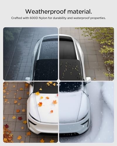 Spigen Magnetic Windshield Protector Cover for Cars – Shields Leaves, Pollen, Sap with Full Windshield Coverage, Waterproof Foldable Summer Sun Visor, Fits Tesla Model Y Juniper & 3 Highland - image 6