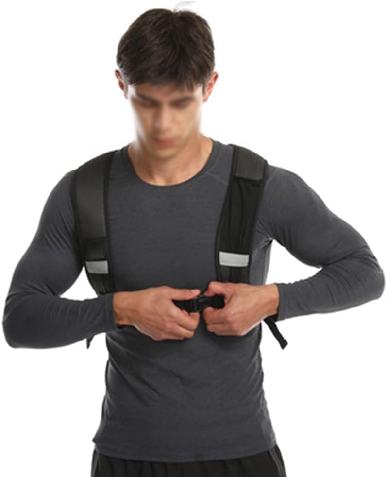 Protection dorsale de moto réglable pour vélo, ski, skateboard, rembourrage en mousse respirante, design ergonomique avec sangles auto-agrippantes pour homme et femme, taille L, noir