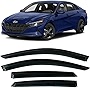 Tinted Tape-On Side Window Vent Visor Deflectors Rain Guards Compatible with Hyundai Elantra 2021 2022 2023 SE SEL N Line Limited Hybrid Blue