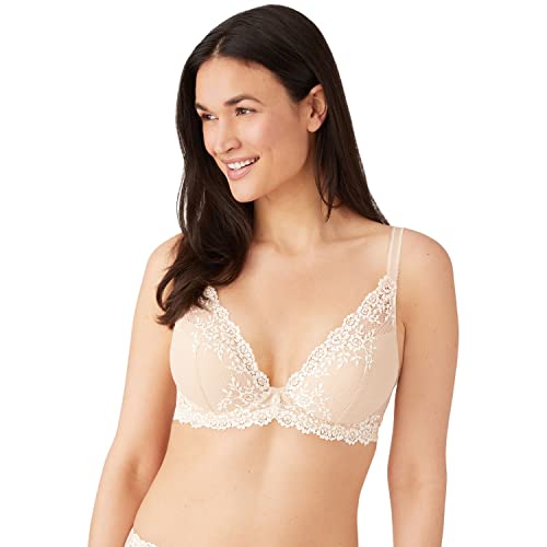 Wacoal Womens Embrace Lace Plunge Convertible Contour Bra, Naturalnude/Iv, 36D