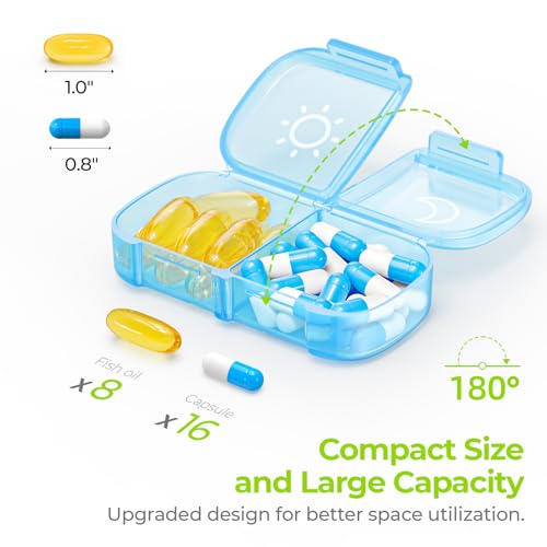 Image of AUVON Weekly Pill Organizer 2 Times a Day, One-Sided Opening, Easy to Use