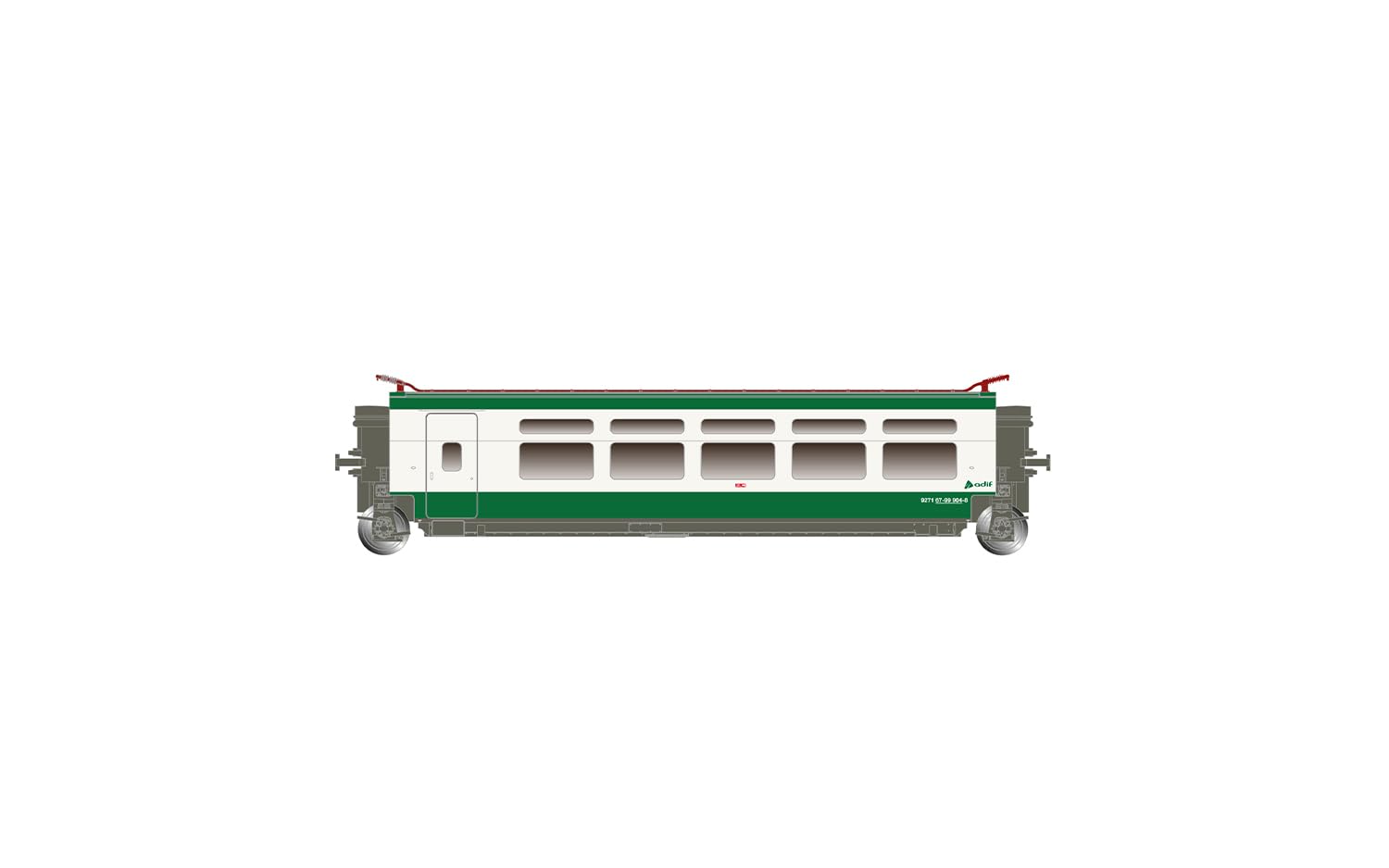 Electrotren HE2030 ADIF, pociąg osłuchowy A330, biało-zielone malowanie „Séneca”, okres VI Railway 1 x Electric Locomotive
