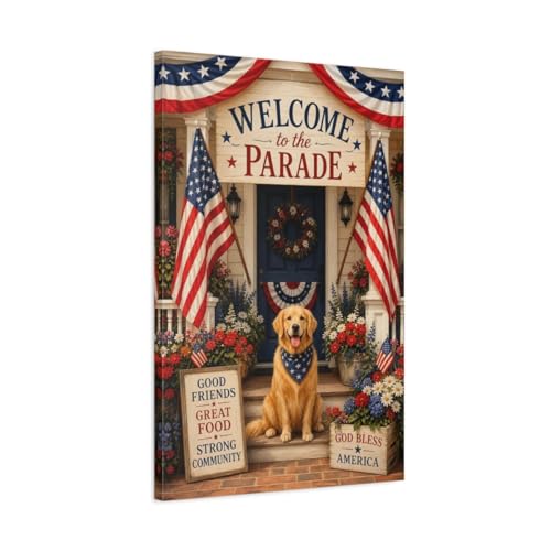 Tableau chien patriote religieux habillage grand mur vide salon 50x75