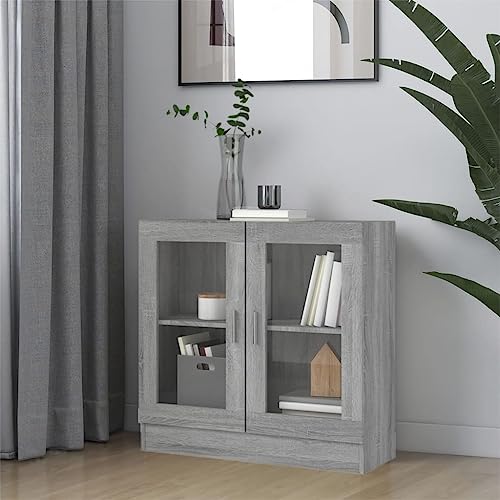 mzdioop Vitrina gris Sonoma 82,5 x 30,5 x 80...