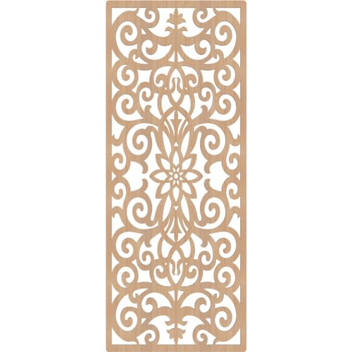 Image of Buel Decorative Pierced Fretwork Wood Wall Panels, 29 3 /8 inchW x 74 3 /8 inchH x 3 /8 inchT, Hickory