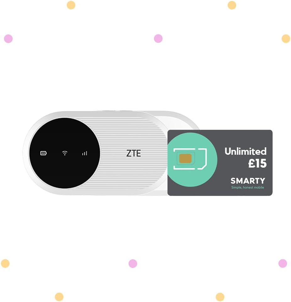 ZTEU10 4G+ Mobile Wi-Fi Router, LTE Advanced Low-Cost Portable Travel Hotspot – Includes Exclusive UNLIMITED Student Data Sim for Only £15 Per Month!