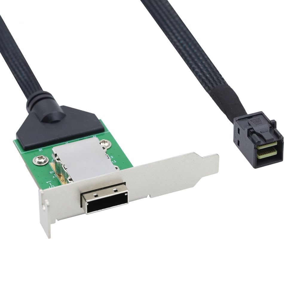 Hôte interne HD Mini SAS SFF-8643 vers SAS HD SFF-8088 avec support bas, connexion à câble adaptateur de disque dur, , installation facile, 0,5 m