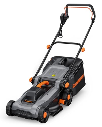 DOVAMAN LA33A 1300W Cortacésped Eléctrico, Corte 33 cm, Recogida hasta 95%, Altura Ajustable 3 Niveles, Indicador Bolsa, Diseño Ligero, Plegable, Ideal para Jardines