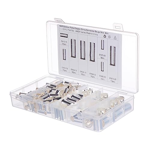 MUSISALY 190 Pcs Wire Rope Sleeves Ferrules Wire Ends Ferrules Pin Terminal Wire Ferrules Crimp Connectors Electrical Cable Terminal Wire Ferrule Connectors Ferrules Terminals Crimp Copper