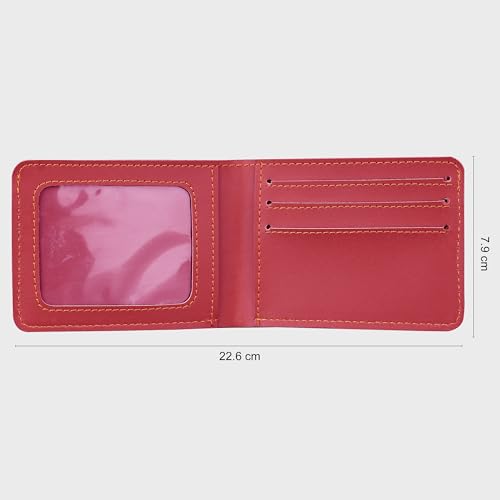 Image of The Wallet Store Personalised Leather Wallet for Men | Customised with Name and Charms | Best Gift for Husband, Boyfriend, Brother | for Anniversary, Birthday, Etc (Red)
