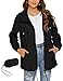 Rapbin Windbreaker Damen Wasserdicht Atmungsaktive Softshelljacke Outdoor Packbar Faltbare Regenjacke Regenmantel(Schwarz,L)