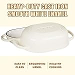 Enameled Cast Iron Dutch Oven for Bread Baking - incl. Sourdough Bread-Baking Supplies like Banneton Bread-Proofing Basket - 5QT Loaf Cast Iron Bread Oven Pan& Meatloaf Pan with Lid, Sour Sough Tools, Lame (Cream White） - Image 3