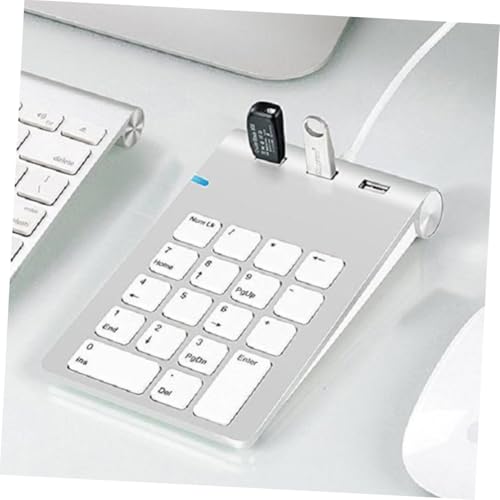 Pavé numérique en métal argenté Kombiuda avec hub USB robuste