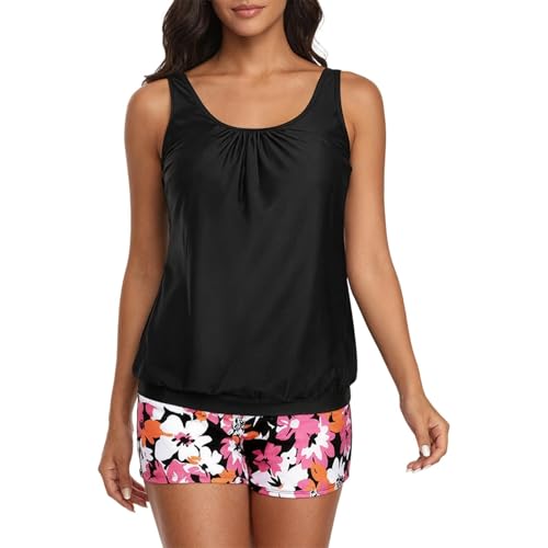 Maillot de bain femme deux pièces avec volants et haut de bikini moulant ajustable