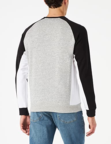 Champion American Classics Color Block Crewneck Sweat à Capuche, Gris chiné, Noir et Blanc, M Homme - Image 5