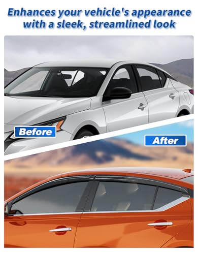 Image of 4-PCS Extra-Thick Rain Guards Fit for 2019-2026 Nissan Altima Extra Durable Tape-on Window Rain Guard Window Deflectors Vent Shades Window Visor Vent Visors Exterior