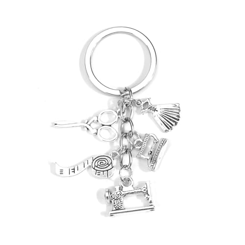 SHTALHST Sewing Keychain,Sewing Machine Keychain with Tools Charms,Quilting Gift for