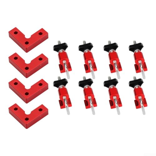 Abrazaderas de esquina de 90 grados para carpintería, abrazadera de ángulo recto de aleación de aluminio en forma de L con escalas métricas y de pulgadas, juego de 4 piezas para armarios, cajones