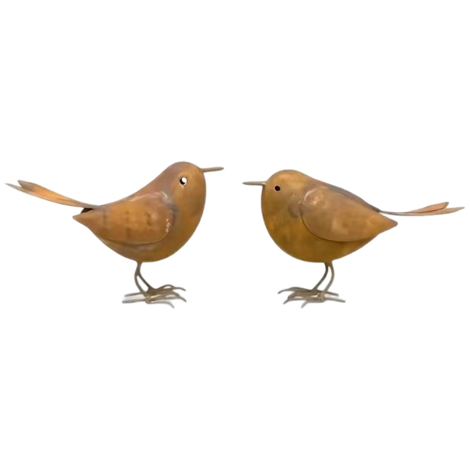 2Pcs Iron Bird Figurine Vintage Metal Bird Ornament Decorative Songbird Figurines Metal Birds Yard Decor for Garden Yard & Patio