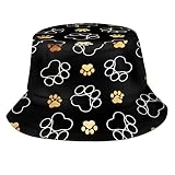 Cute Animal Dog Paw Print Bucket Hat Fashion Cute Paw Print Summer Travel Fisherman Cap for Women Me