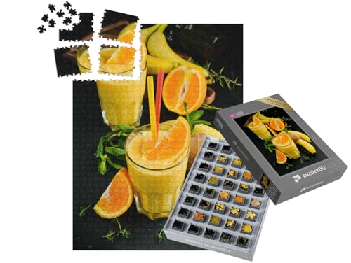 puzzleYOU: SMART Sorted® | Puzzle 1000 Teile leicht gemacht „Vitaminbombe: Smoothie aus Banane, Orange und Ingwer“ – aus der Puzzle-Kollektion Getränke