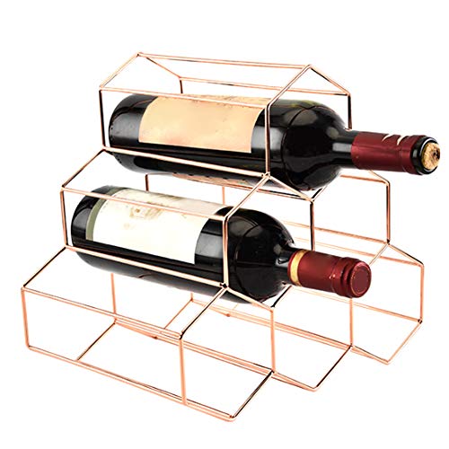 Honeycombo - Botellero de 6 botellas de vino, apilable, de acero inoxidable, para casa, bar, oficina, botella, organizador de vino, ahorra espacio Cover