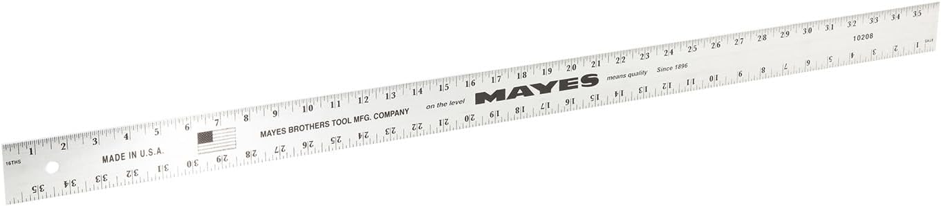 10208 36 Inch Straight Edge Aluminum Ruler, Heavy Duty 36 Inch Ruler with Metric and Standard Measurements, Extra Thick Precision Straight Edge