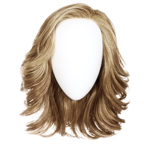 Raquel Welch Flip The Script Mid-Length Layered Wig With Lace Front and Memory Cap lll, Average Cap Size, RL10/22SS Iced Cappuccino