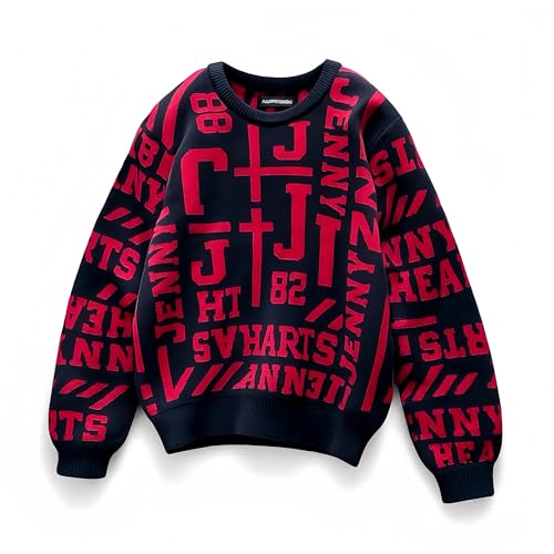 Jenny Hearts JUNIOR RANDOM LOGO WOOL BLEND GOLF SWEATER NAVY 150