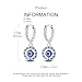 925 Sterling Silver Hypoallergenic Dangle Earrings with Colorful Cubic Zirconia | Trendy Square Huggie Design for Everyday & Special Occasions - Evil Eye Earrings
